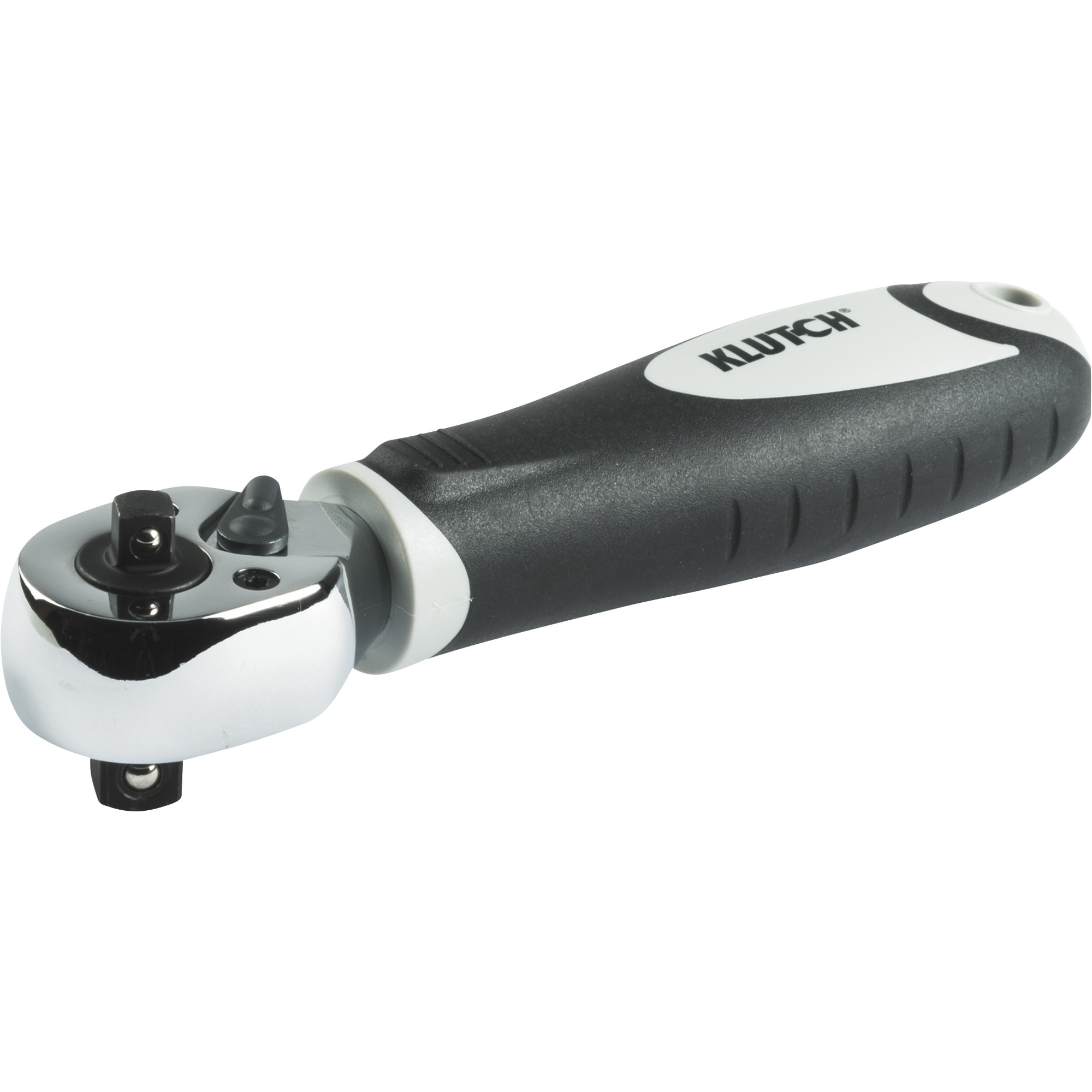 Klutch 6in. Dual-Head Combo Stubby Ratchet, 1/4in. and 3/8in. Drive